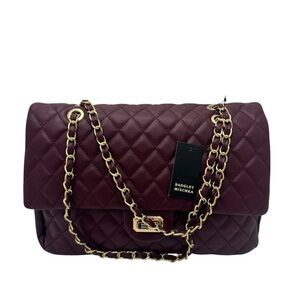 Badgley Mischka Quilted Plum Bag with adjustable strap NWT